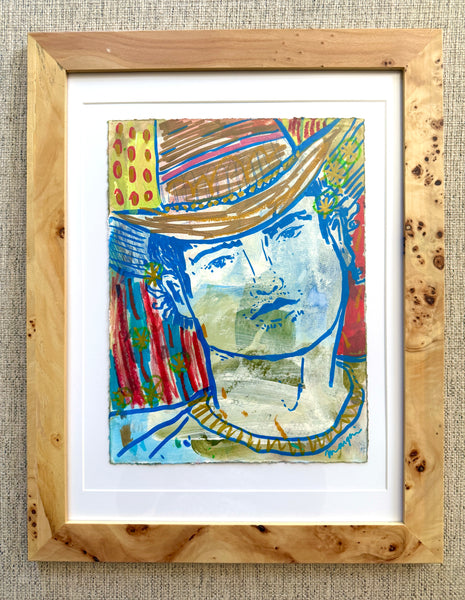 Cowboy Mixed Media Painting, Two