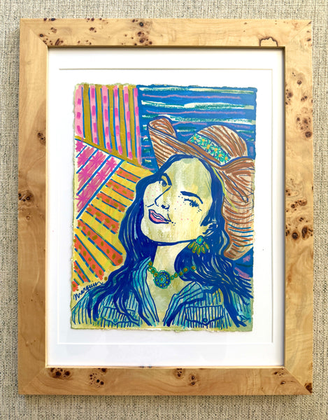 Cowgirl Mixed Media Painting, Eight